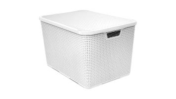 Caixa Organiz Rattan Branca 40l Arqplast - 25601