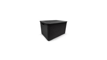 Caixa Organiz Rattan Preto 40l Arqplast - 25603