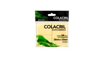 Bloco Ades 38x50 Colacril Amarelo Pct/4