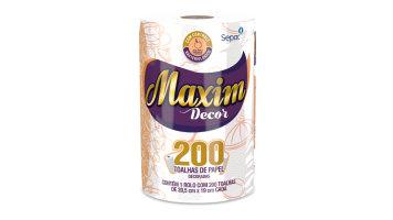 Papel Toalha C/1 Rolos 20x22 Folha Dupla  Maxim Decor C/200 Toalhas