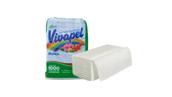 Papel Toalha Interf Branco Vivapel 20x21cm C/1000f