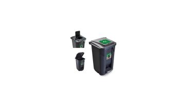 Lixeira 60l Pedal/ Roda Click Preto Arqplast -25752pm