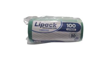 Saco Lixo 100l Rolo Verde Lipack C/30 Unid Economico