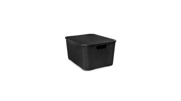 Caixa Organiz Rattan Preto 15l Arqplast - 25489