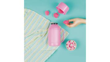 Garrafa Termica Rosca 500ml Algodao Doce Rosa